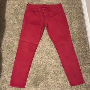American Eagle Red Jeggings